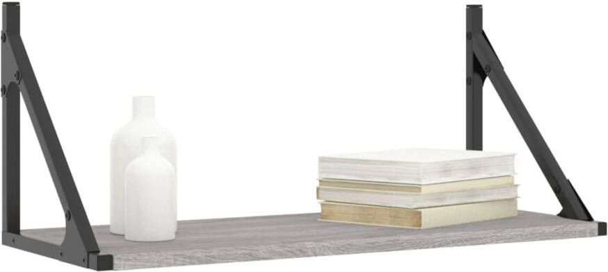 VIDAXL Wandschappen 2 st 60x25x25 5 cm bewerkt hout grijs sonoma eiken
