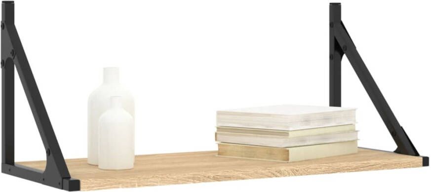 VIDAXL Wandschappen 2 st 60x25x25 5 cm bewerkt hout sonoma eikenkleur