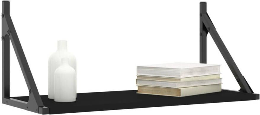 VIDAXL Wandschappen 2 st 60x25x25 5 cm bewerkt hout zwart