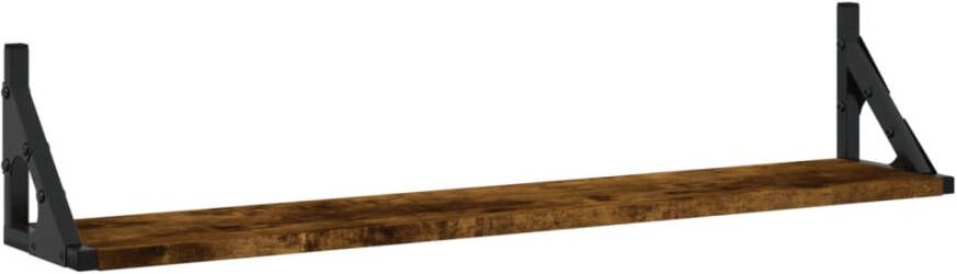 VIDAXL Wandschappen 2 st 80x15x15 5 cm bewerkt hout gerookt eiken
