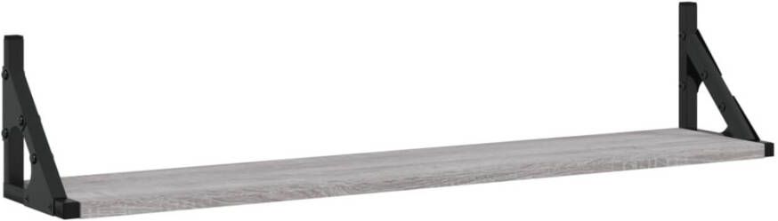VIDAXL Wandschappen 2 st 80x15x15 5 cm bewerkt hout grijs sonoma eiken