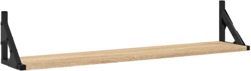 VIDAXL Wandschappen 2 st 80x15x15 5 cm bewerkt hout sonoma eikenkleur
