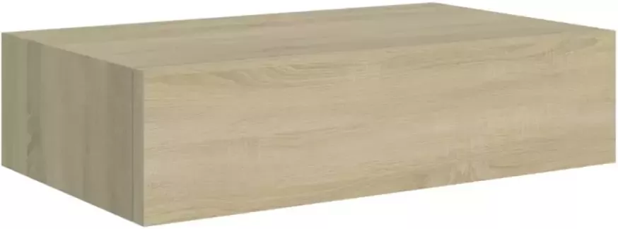 VIDAXL Wandschappen 2 st met lade 40x23 5x10 cm MDF eikenkleurig - Foto 3