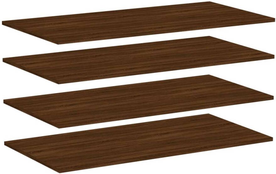 VIDAXL Wandschappen 4 st 100x50x1 5 cm bewerkt hout bruin eikenkleur - Foto 2