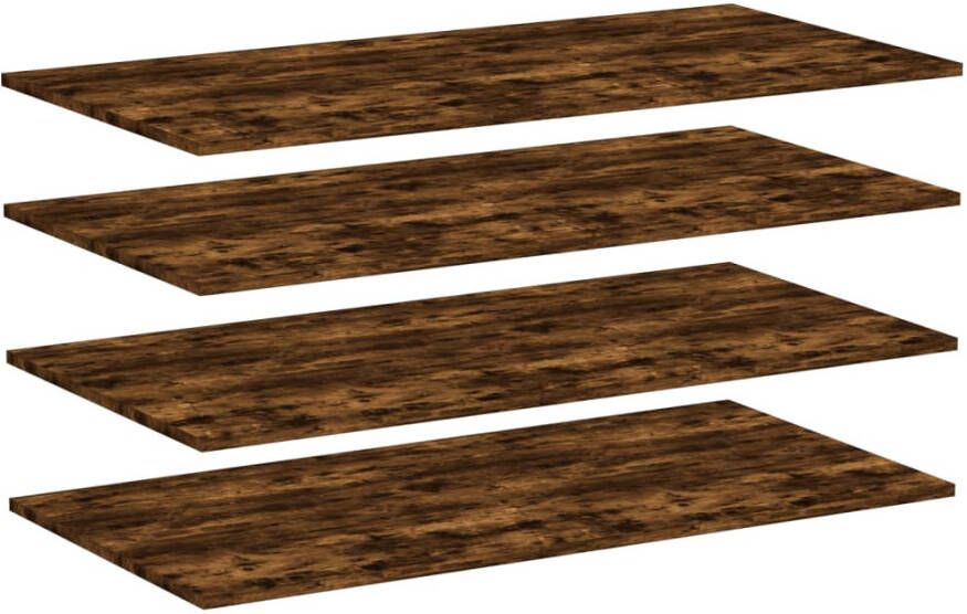 VIDAXL Wandschappen 4 st 100x50x1 5 cm bewerkt hout gerookt eikenkleur - Foto 2