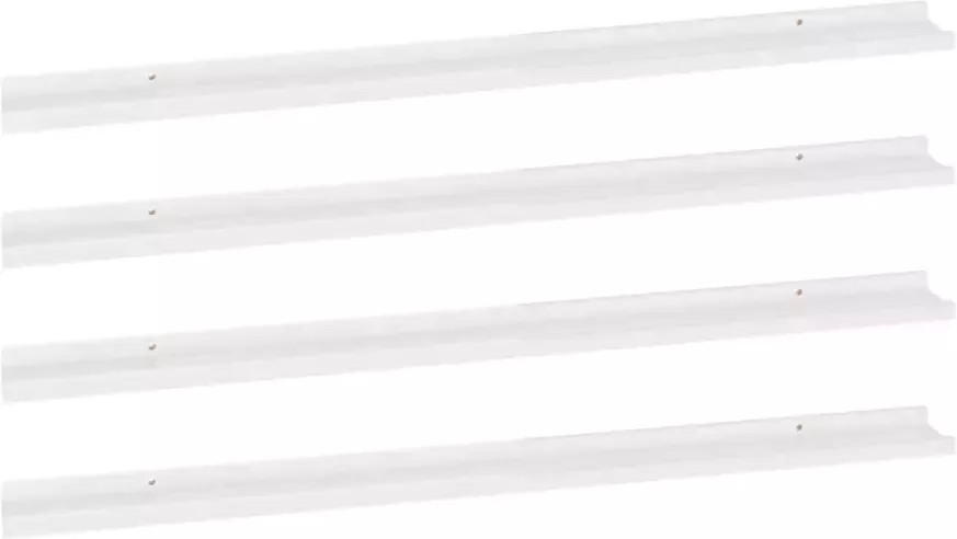 VIDAXL Wandschappen 4 st 115x9x3 cm hoogglans wit