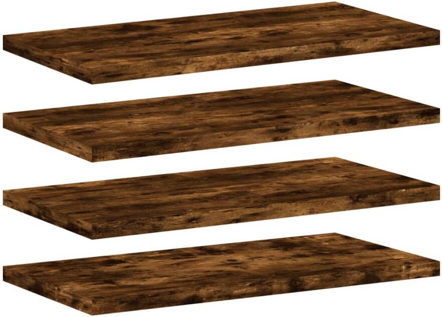 VIDAXL Wandschappen 4 st 40x20x1 5 cm bewerkt hout gerookt eikenkleur - Foto 2