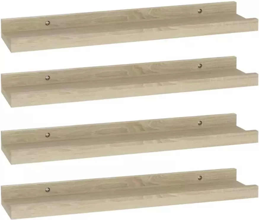 VIDAXL Wandschappen 4 st 40x9x3 cm sonoma eikenkleurig