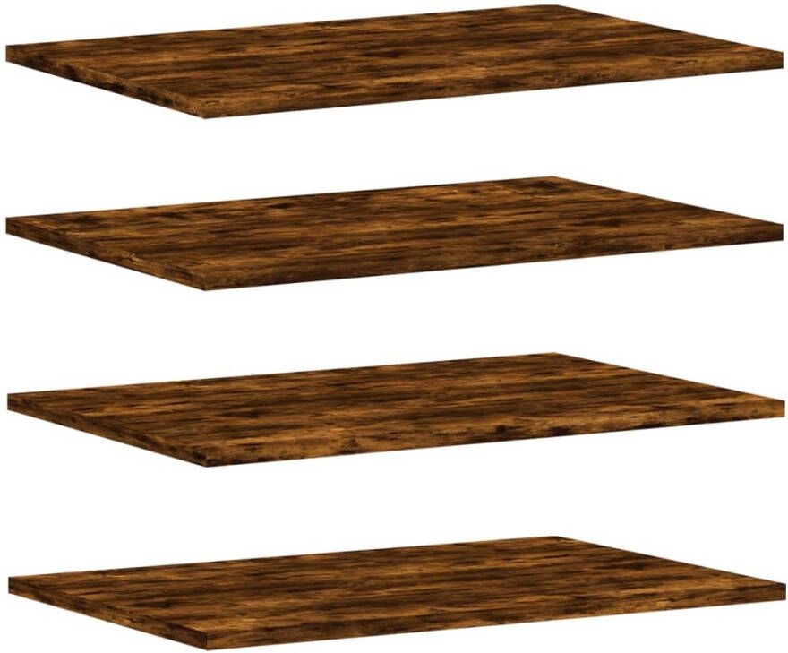 VIDAXL Wandschappen 4 st 60x40x1 5 cm bewerkt hout gerookt eikenkleur - Foto 2