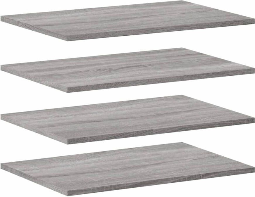 VIDAXL Wandschappen 4 st 60x40x1 5 cm bewerkt hout grijs sonoma eiken - Foto 2