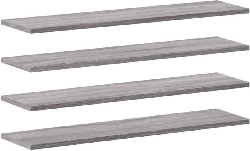 VIDAXL Wandschappen 4 st 80x20x1 5 cm bewerkt hout grijs sonoma eiken