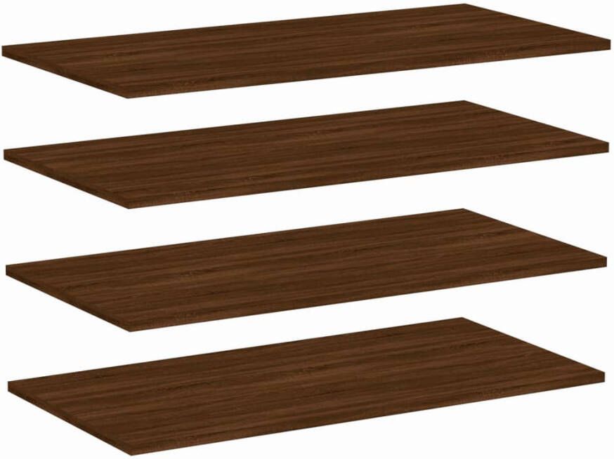 VIDAXL Wandschappen 4 st 80x40x1 5 cm bewerkt hout bruin eikenkleur - Foto 2