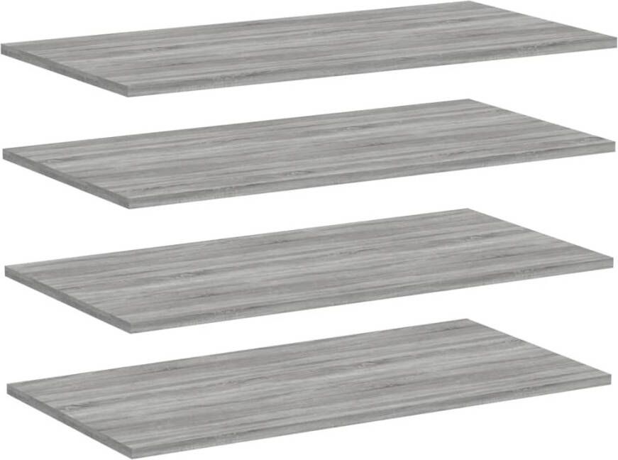 VIDAXL Wandschappen 4 st 80x40x1 5 cm bewerkt hout grijs sonoma eiken - Foto 2