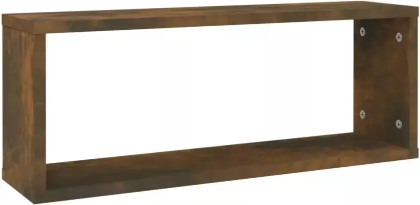 VIDAXL Wandschappen kubus 2 st 60x15x23 cm bewerkt hout gerookt eiken - Foto 2