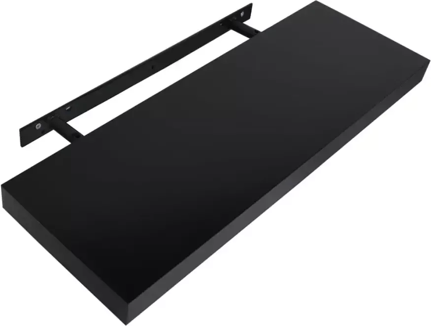 VIDAXL Wandschappen zwevend 2 st 60x20x3 8 cm zwart