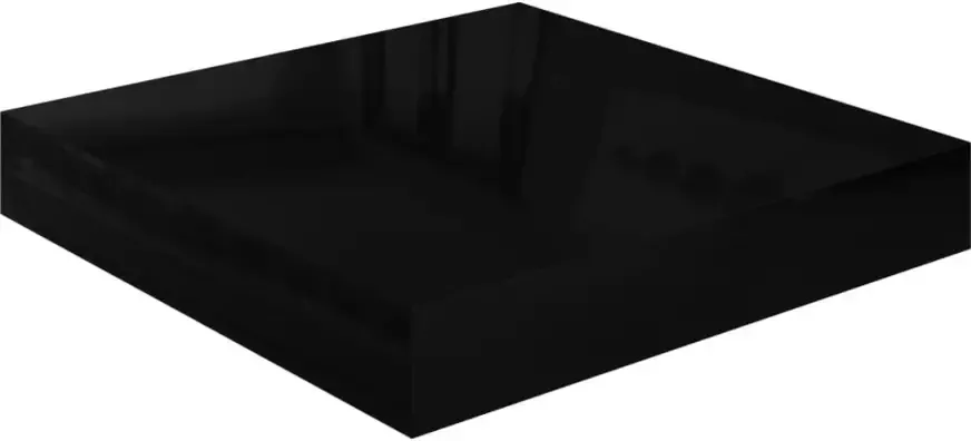 VIDAXL Wandschappen zwevend 4 st 23x23 5x3 8 cm MDF hoogglans zwart - Foto 3