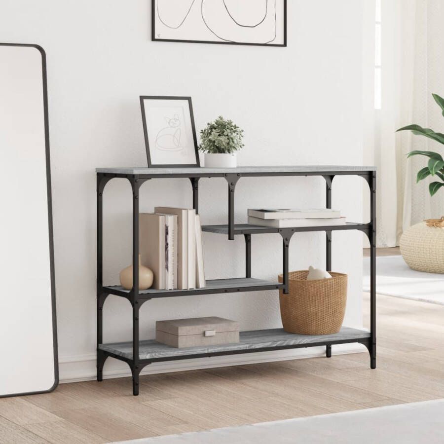 VidaXL -Wandtafel-100x30x75-cm-bewerkt-hout-grijs-sonoma-eikenkleurig