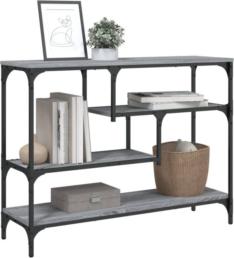 VidaXL -Wandtafel-100x30x75-cm-bewerkt-hout-grijs-sonoma-eikenkleurig - Foto 2