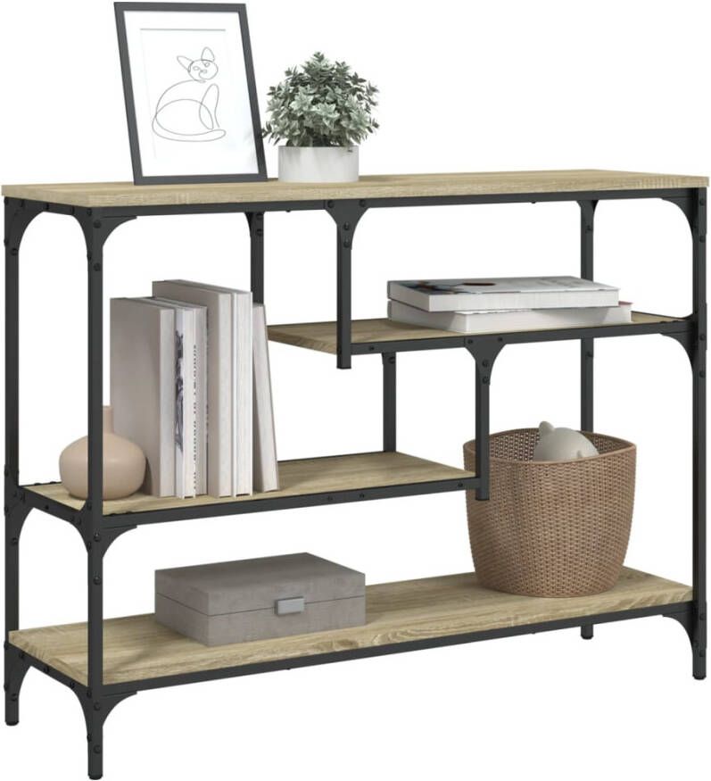 VidaXL -Wandtafel-100x30x75-cm-bewerkt-hout-sonoma-eikenkleurig - Foto 4