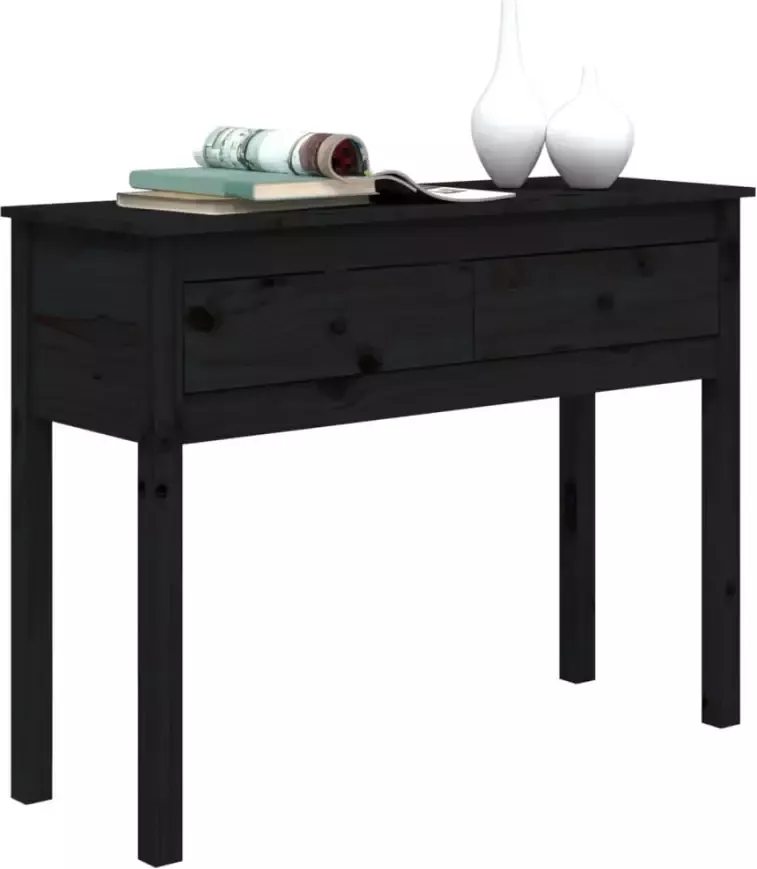 VidaXL -Wandtafel-100x35x75-cm-massief-grenenhout-zwart - Foto 4