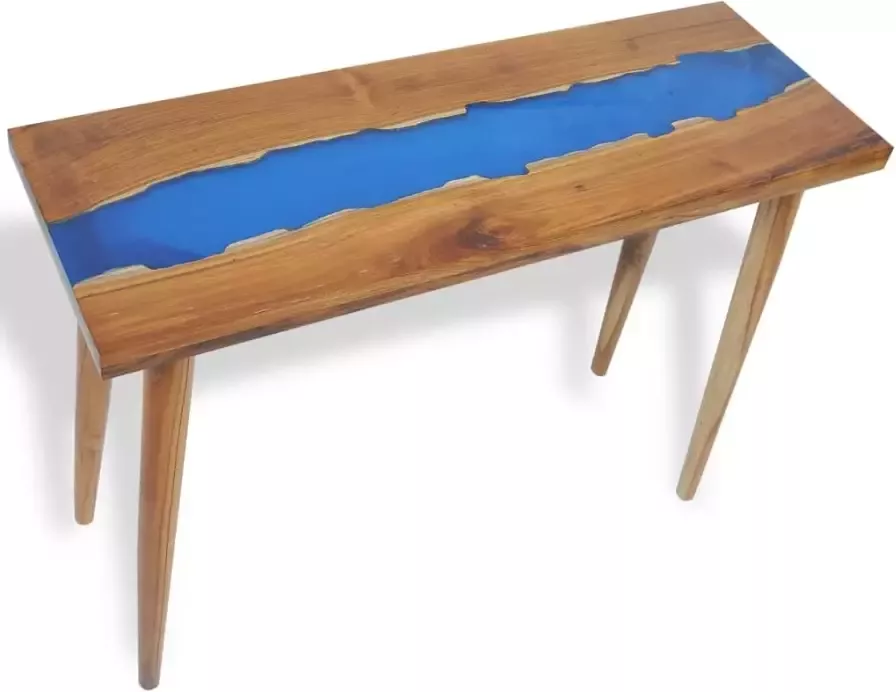 VidaXL -Wandtafel-100x35x75-cm-teakhout-en-hars - Foto 1
