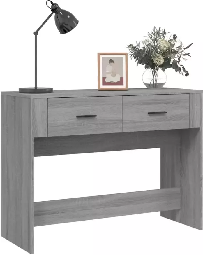 LuxeLivin' Wandtafel 100x39x75 cm bewerkt hout grijs sonoma eikenkleurig - Foto 3