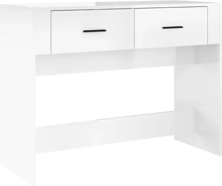 VIDAXL Wandtafel 100x39x75 cm bewerkt hout hoogglans wit