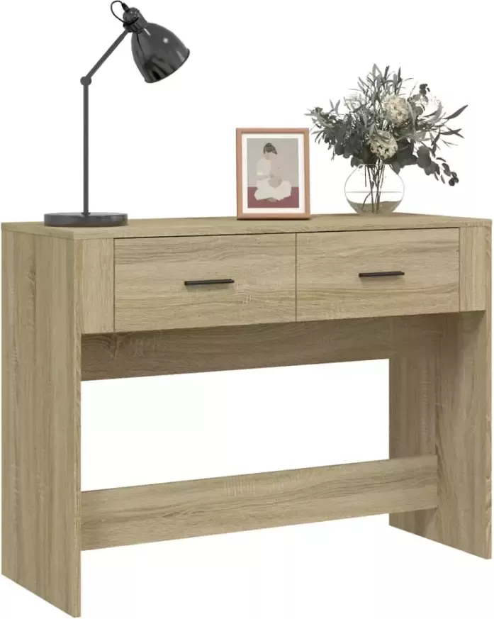 VidaXL Wandtafel 100x39x75 cm bewerkt hout sonoma eikenkleurig - Foto 4