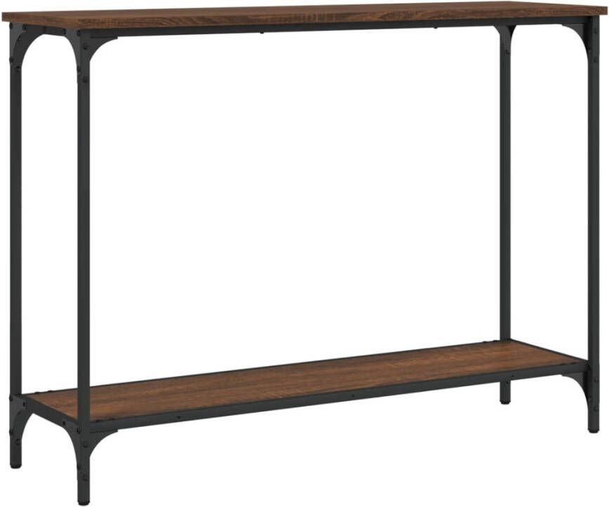 VidaXL -Wandtafel-101x30 5x75-cm-bewerkt-hout-bruineikenkleurig - Foto 4