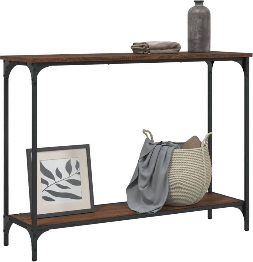 VidaXL -Wandtafel-101x30 5x75-cm-bewerkt-hout-bruineikenkleurig - Foto 3