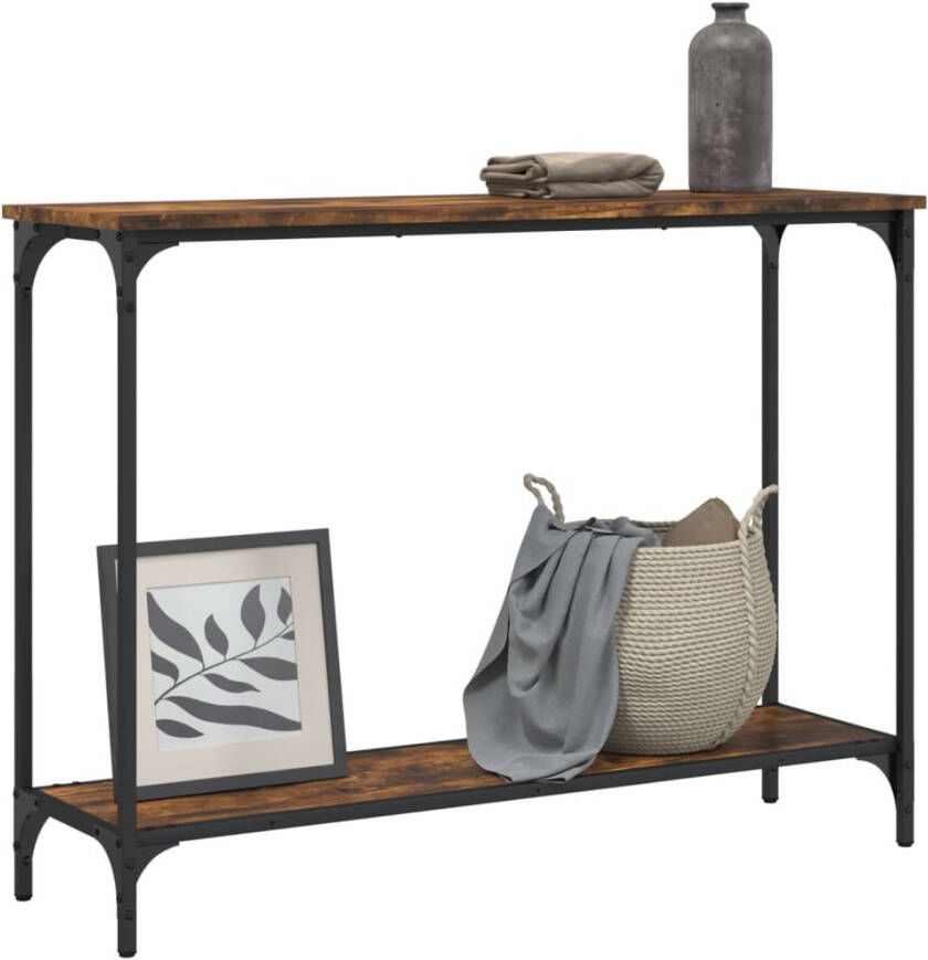 VidaXL -Wandtafel-101x30 5x75-cm-bewerkt-hout-gerookt-eikenkleurig