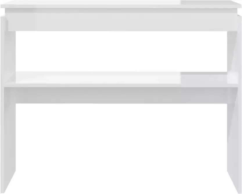 VidaXL -Wandtafel-102x30x80-cm-bewerkt-hout-hoogglans-wit - Foto 4