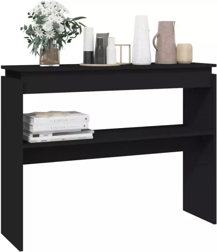 VidaXL Wandtafel 102x30x80 cm bewerkt hout zwart