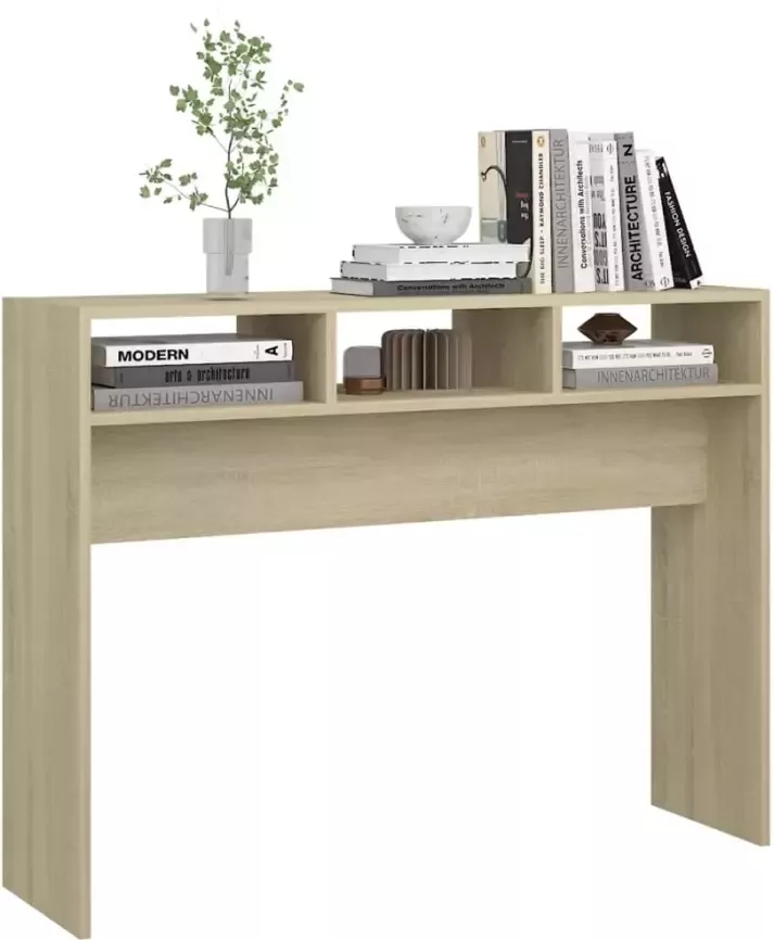 VidaXL -Wandtafel-105x30x80-cm-bewerkt-hout-sonoma-eikenkleurig - Foto 4