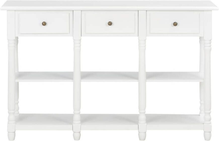 VidaXL Wandtafel 110x30x76 cm bewerkt hout wit - Foto 8