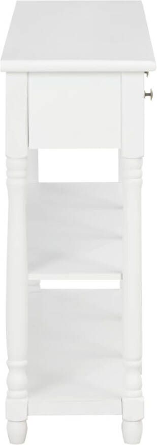 VidaXL Wandtafel 110x30x76 cm bewerkt hout wit - Foto 7