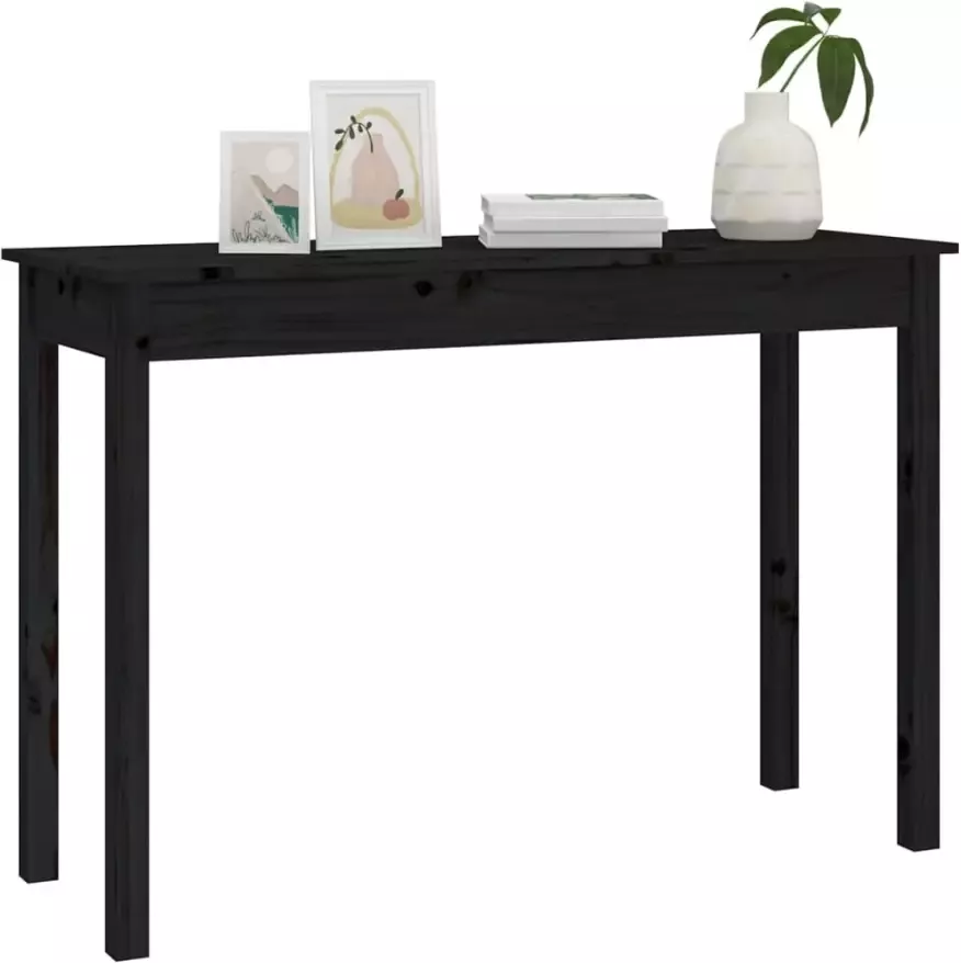 VidaXL -Wandtafel-110x40x75-cm-massief-grenenhout-zwart - Foto 2