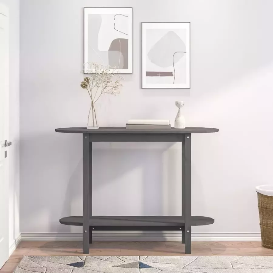 VidaXL -Wandtafel-110x40x80-cm-massief-grenenhout-grijs