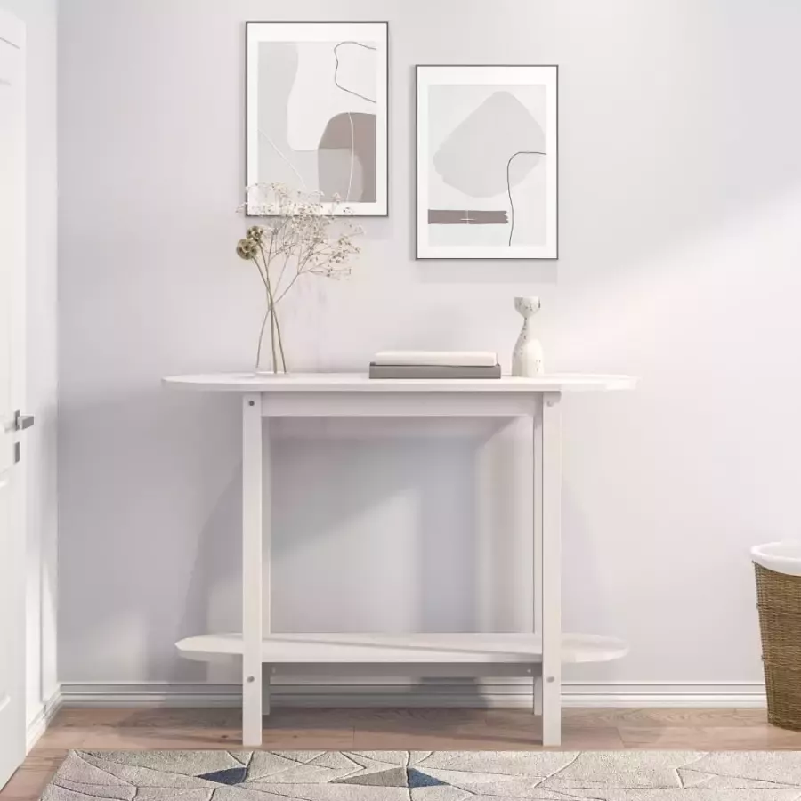 VidaXL -Wandtafel-110x40x80-cm-massief-grenenhout-wit