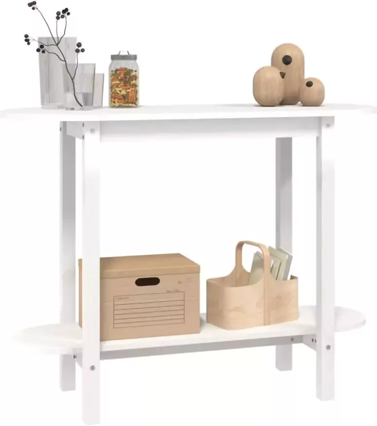VidaXL -Wandtafel-110x40x80-cm-massief-grenenhout-wit - Foto 4