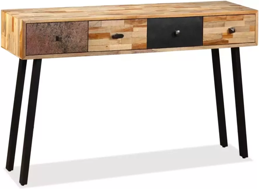 VidaXL -Wandtafel-120x30x76-cm-massief-gerecycled-teakhout - Foto 5