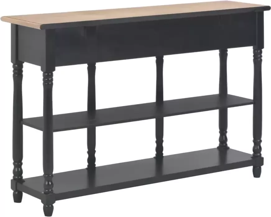 VidaXL Wandtafel 110x30x76 cm bewerkt hout zwart - Foto 5