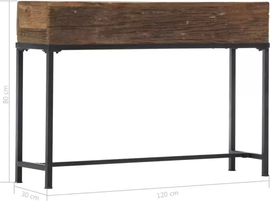 VidaXL -Wandtafel-120x30x80-cm-massief-gerecycled-hout - Foto 4