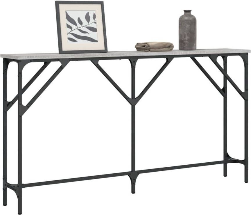 VidaXL -Wandtafel-140x23x75-cm-bewerkt-hout-grijs-sonoma