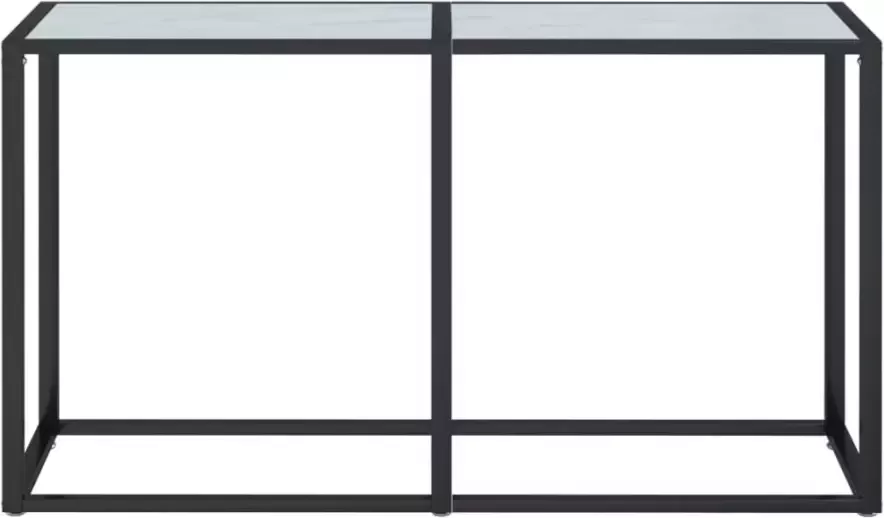 VidaXL -Wandtafel-140x35x75 5-cm-gehard-glas-witmarmerkleurig