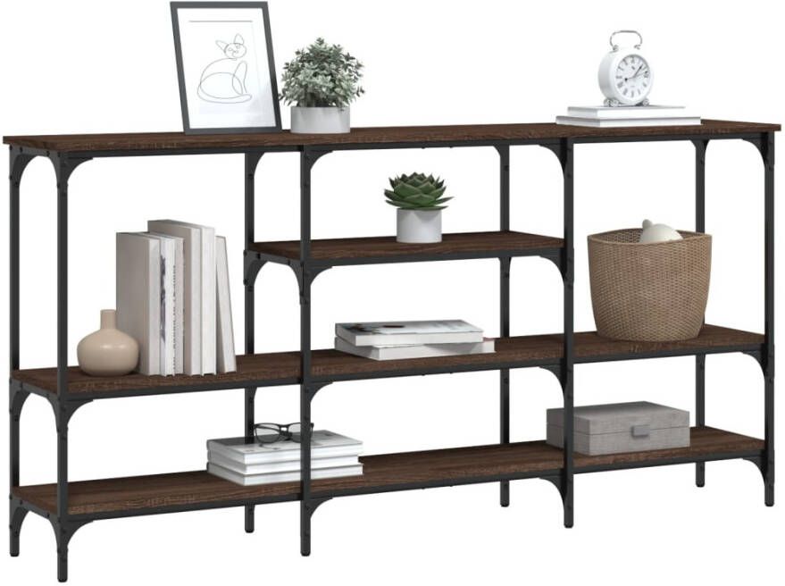 VidaXL -Wandtafel-160x29x80-cm-bewerkt-hout-bruin-eikenkleur - Foto 4