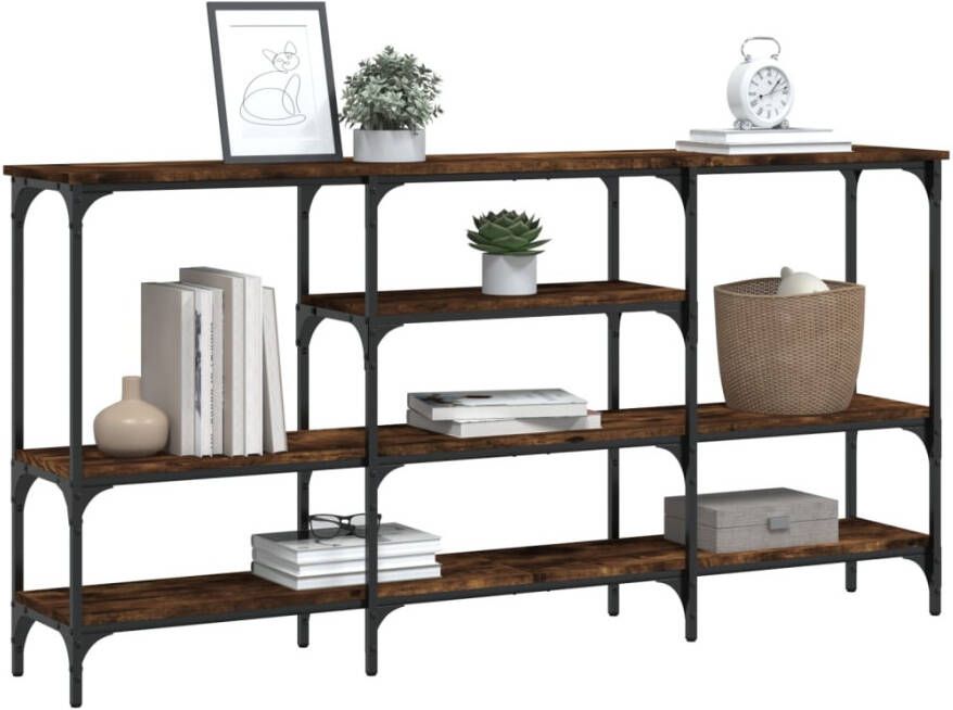 VidaXL -Wandtafel-160x29x80-cm-bewerkt-hout-gerookt-eikenkleurig - Foto 2