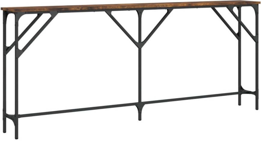 VidaXL -Wandtafel-180x23x75-cm-bewerkt-hout-gerookt-eikenkleurig - Foto 4