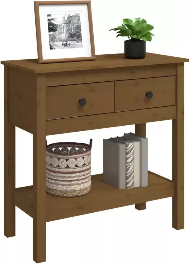 VidaXL -Wandtafel-75x35x75-cm-massief-grenenhout-honingbruin - Foto 4