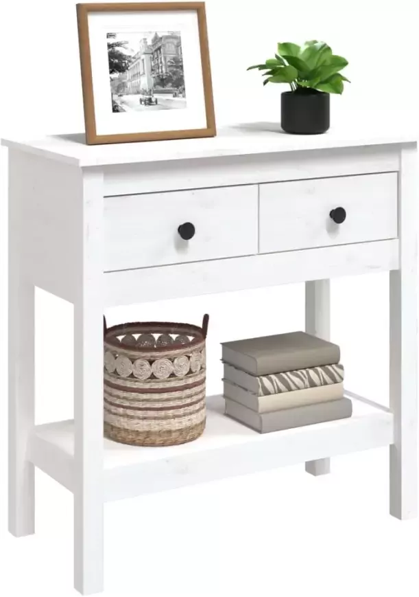 VidaXL -Wandtafel-75x35x75-cm-massief-grenenhout-wit - Foto 4